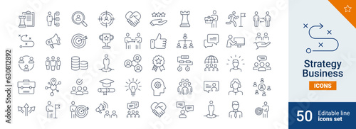 Strategy icons Pixel perfect. Team, company, work, ....