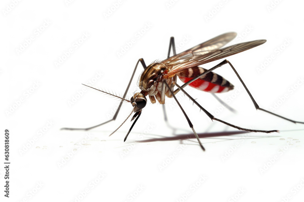 Bloodsucker mosquito isolated on white background