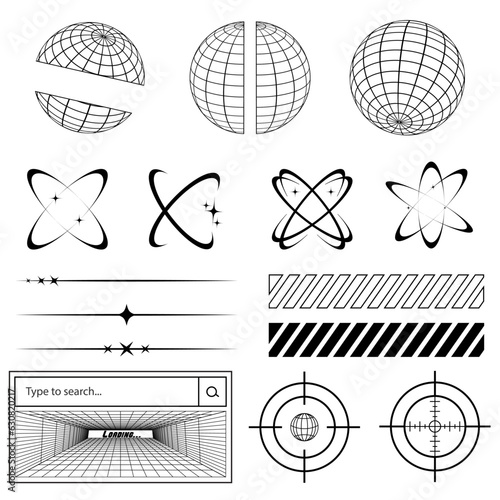Y2K element design, Abstract graphic geometric, street wear style for fashion design