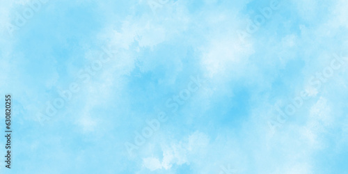 Defocused and blurry wet ink effect sky blue color watercolor background, blurred and grainy Blue powder explosion on white background, Classic hand painted Blue watercolor background for design. 