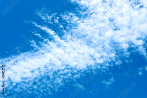 Blue sky background with fluffy clouds and copy space,pattern clouds beautiful on blue sky