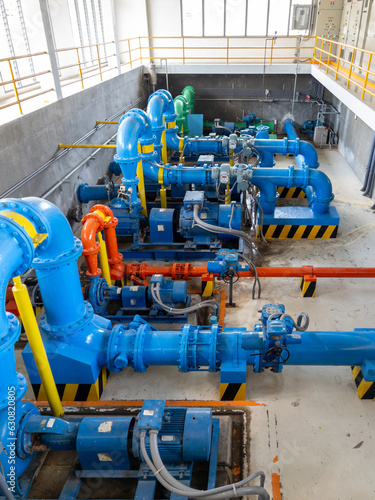The high pressure water pump in the  water supply station.