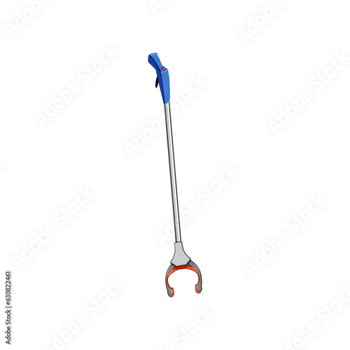 grab grabber tool cartoon. claw reacher, reach graphic, long symbol grab grabber tool sign. isolated symbol vector illustration