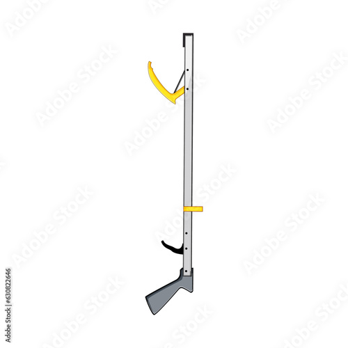 claw grabber tool cartoon. reacher reach, graphic long, symbol object claw grabber tool sign. isolated symbol vector illustration