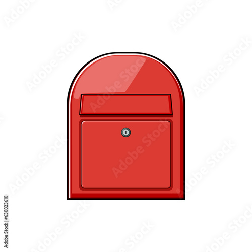 mail mailbox letter cartoon. box envelope, post red, delivery postbox mail mailbox letter sign. isolated symbol vector illustration