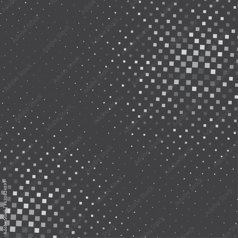 Abstract halftone pattern with dynamic square shape with gray black and ...