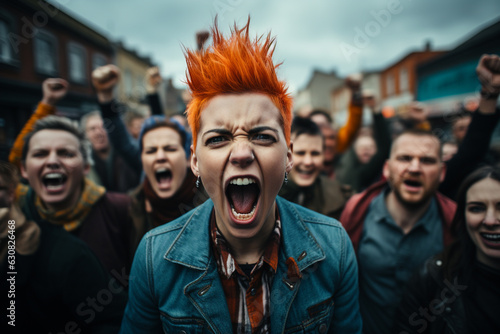 punk demonstration and protest in the european city © FotoAndalucia