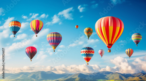 Graceful Hot Air Balloons Paint the Sky with Splendor and Colorful Whimsy