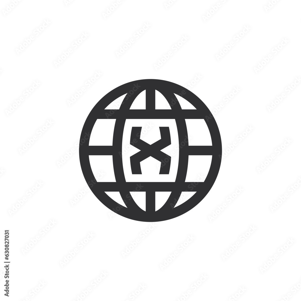 Globe X logo design illustration vector template Globe X logo design illustration vector template