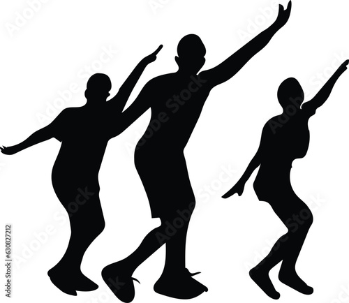 Dancing style silhouette image vector tracing for beauty and fashion outline