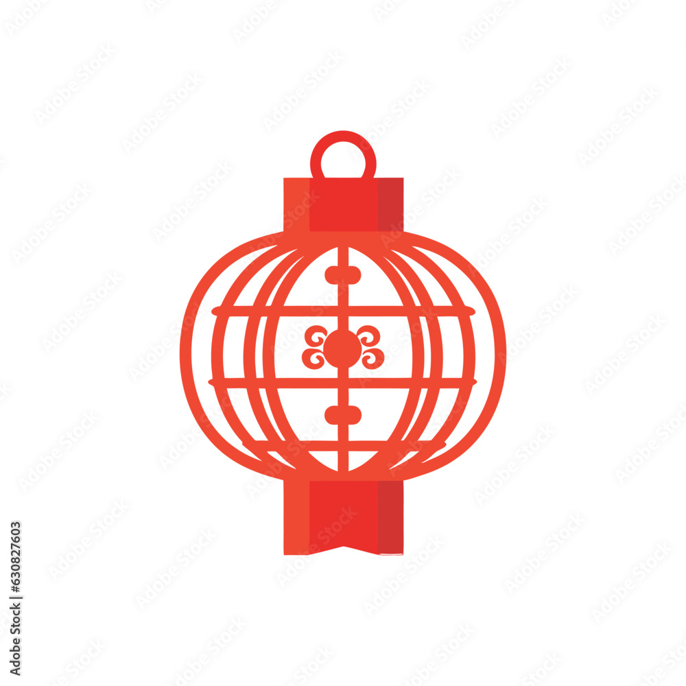 Fototapeta premium vintage lantern lamp icon in flat style isolated on white background. Vector illustration