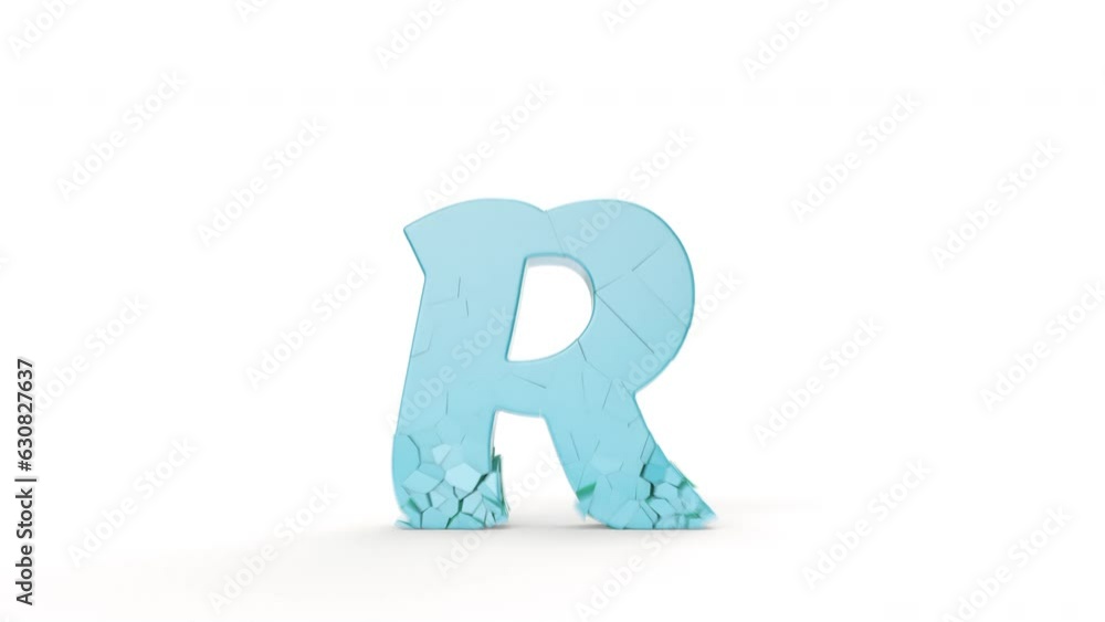4K 3d animation of dynamic switch from letter R to S. English Letters ...