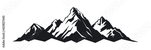 Mountain silhouette on white background. Vector illustration