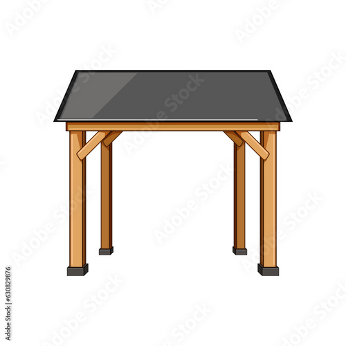 exterior pergola patio cartoon. outside house, window building, sky blue exterior pergola patio sign. isolated symbol vector illustration