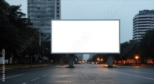 Billboard mockup outdoors, Advertising poster on the street for advertisement.