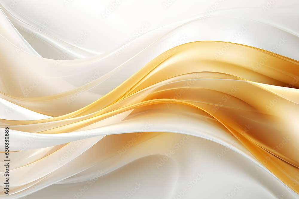 White golden satin texture that is white fabric silk panorama background, luxurious transparent white golden abstract silk cloth background with soft waves beautiful.