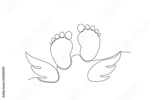 soles of the baby's feet and wings. Pregnancy and infant loss awareness month