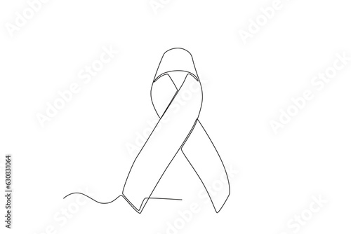 A ribbon symbolizes the loss of a baby. Pregnancy and infant loss awareness month