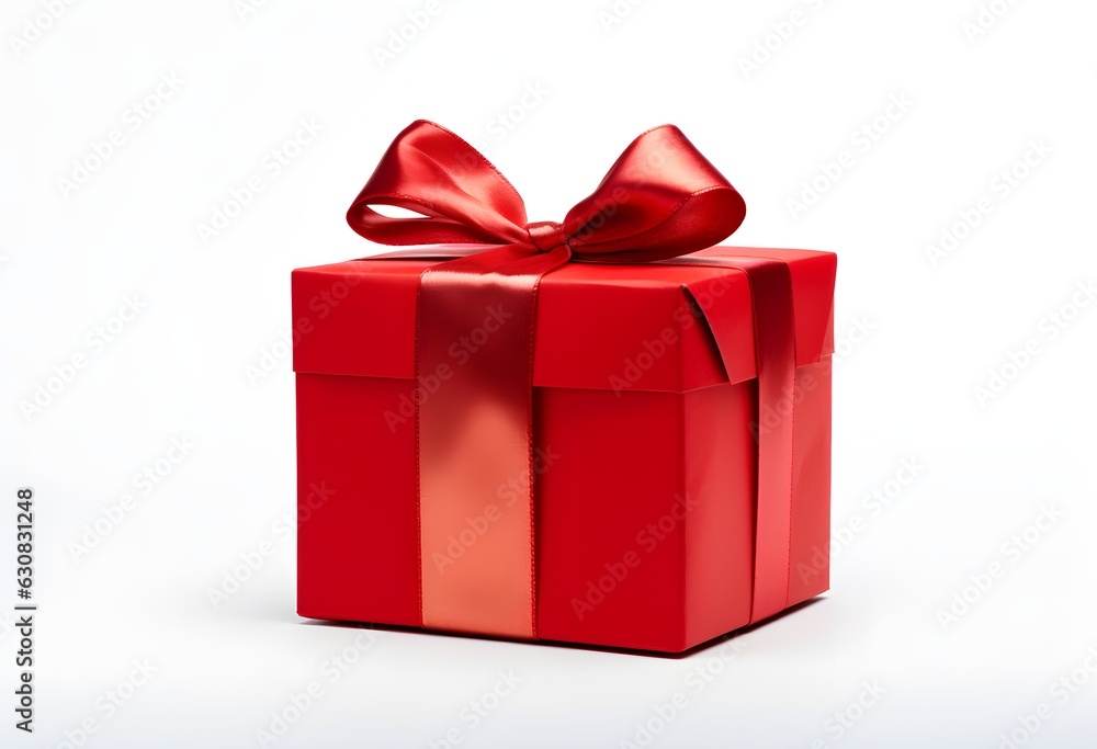 Fototapeta premium Gift Wrapped with a Box Isolated on White Background