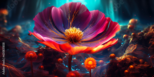 Flower and Cosmos: Harmonious Illustration