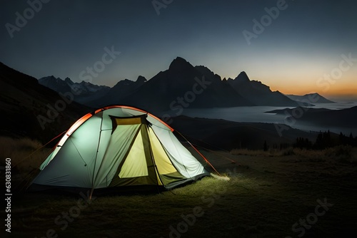 tent in the mountains