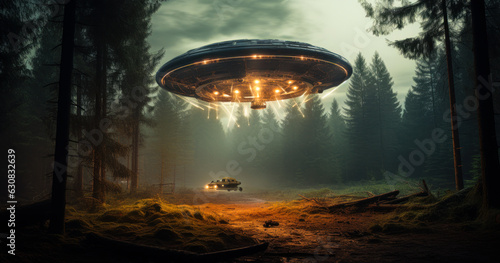 Unexplained Phenomenon  Alien Spaceship in a Forest