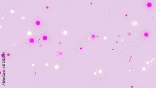 Particles on Pink Background. Glitter Particles with Stars. Bokeh Shiny Particles Loop Animation.