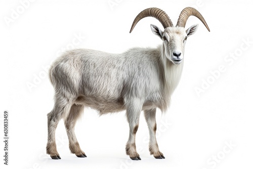 white goat isolated on white background.