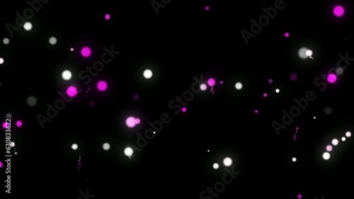 Particles on Black Background. Glitter Particles with Stars. Bokeh Shiny Particles Loop Animation.