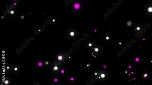 Particles on Black Background. Glitter Particles with Stars. Bokeh Shiny Particles Loop Animation.