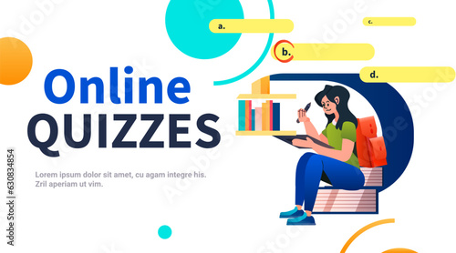 student chooses correct answer in test online quiz e-learning distance education concept horizontal copy space