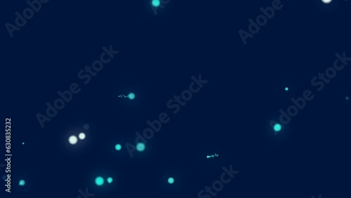 Particles on blue Background. Glitter Particles with Stars. Bokeh Shiny Particles Loop Animation.