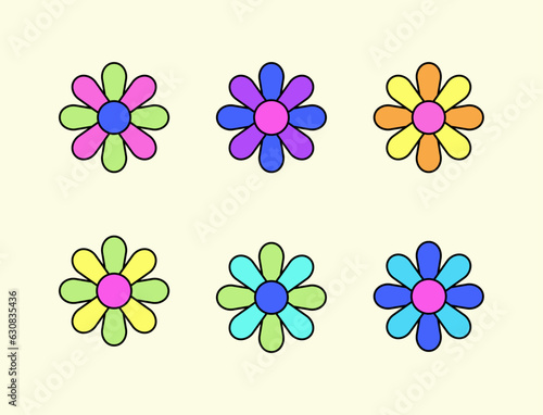 Colourful flowers shape. Vector. Illustration.