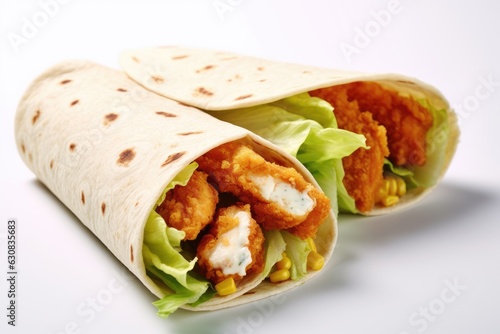 mexican chicken wrap with lettuce sauce