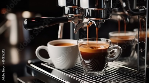 Coffee machine, Preparation of espresso coffee.