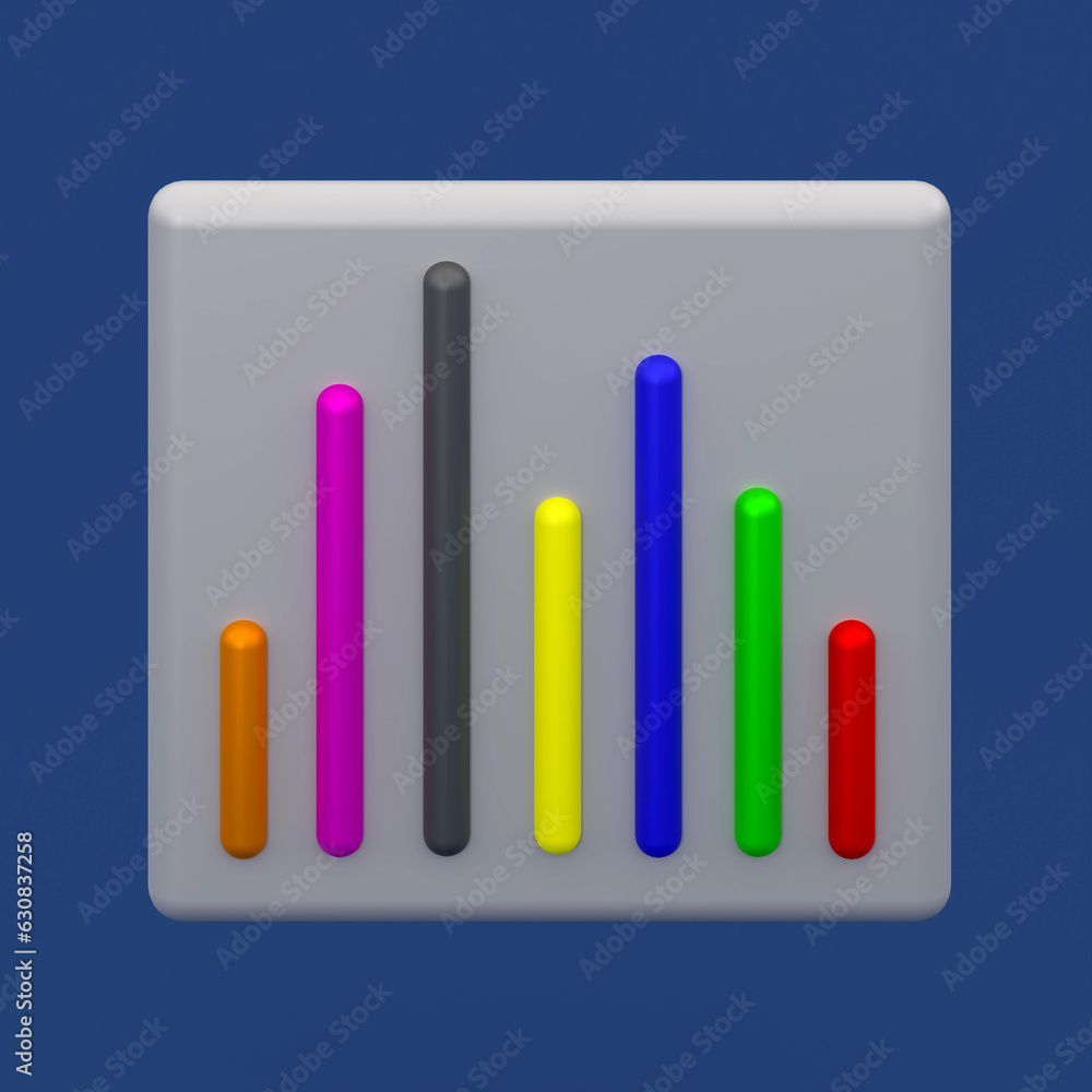 Fototapeta premium Graph or diagram icon 3d illustration