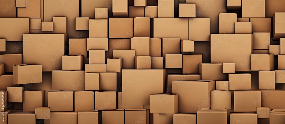 Many brown cardboard boxes with space for writing on them. Many brown cardboard boxes with space for writing on them.
