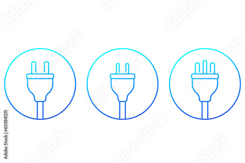 electric plugs icons  linear design