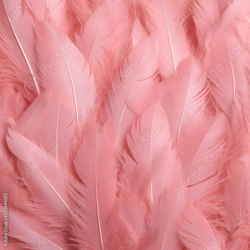 Pink feathers, from bird feathers dyed light pink, generative ai