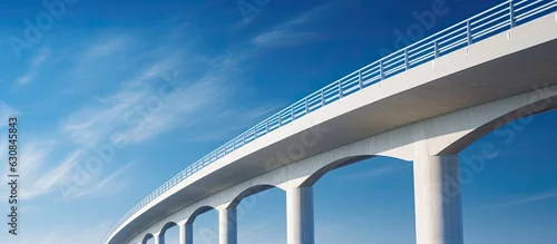 Panel kuchenny z motywem A photo of a bridge taken from a low angle with a blue sky in the background. represents civil engineering.