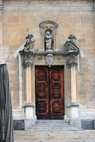 Swiss Catholic Cathedral detail in Bellinzona , Switzerland photo