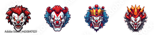 Cryptic Royalty: A Spine-Chilling Set and Collection of Creepy Crown Vector Logo Designs with Modern Illustration Concepts for Sport, Esport Team, Badge, Emblem, and T-shirt Printing