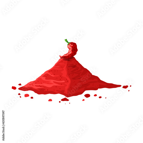 pepper paprika red cartoon. powder spice, chili food, chilli seasoning pepper paprika red isolated vector illustration