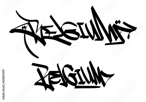 BELGIUM word graffiti tag style