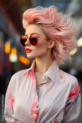 Retro Glamour: Fashion Hairstyle with 80s Vibes, Generative AI © PaputekWallArt