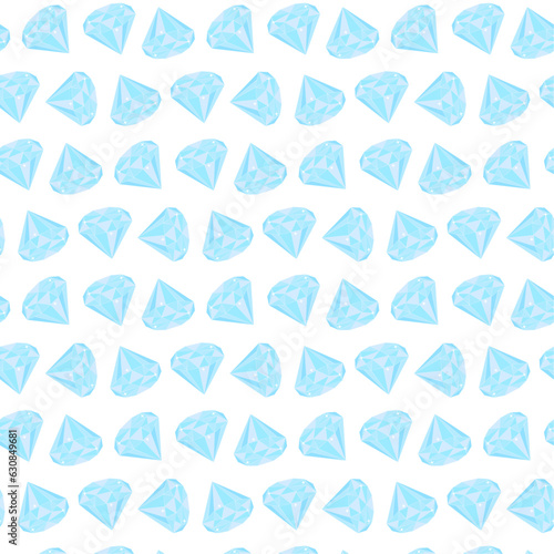 Diamond. Gemstone. Decoration. Vector illustration pattern of blue gems.	
