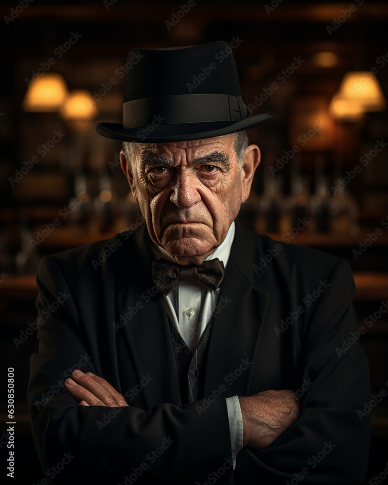 portrait of a saloon boss in western attire portrait of a saloon boss in western attire