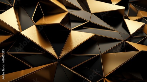 Detailed close-up of a luxurious black and gold wallpaper design