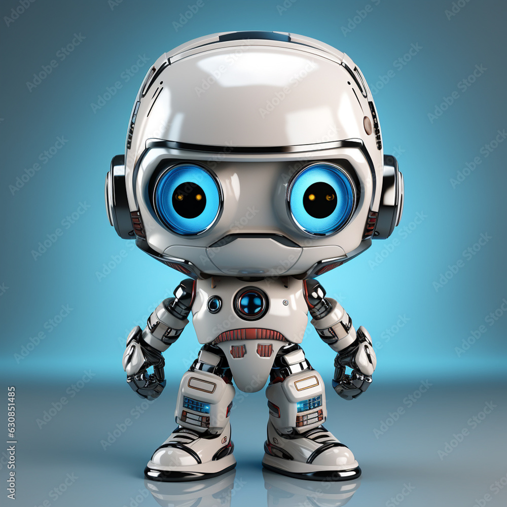 cute cartoon robot android, ai generated