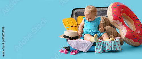 Adorable baby girl sitting ...